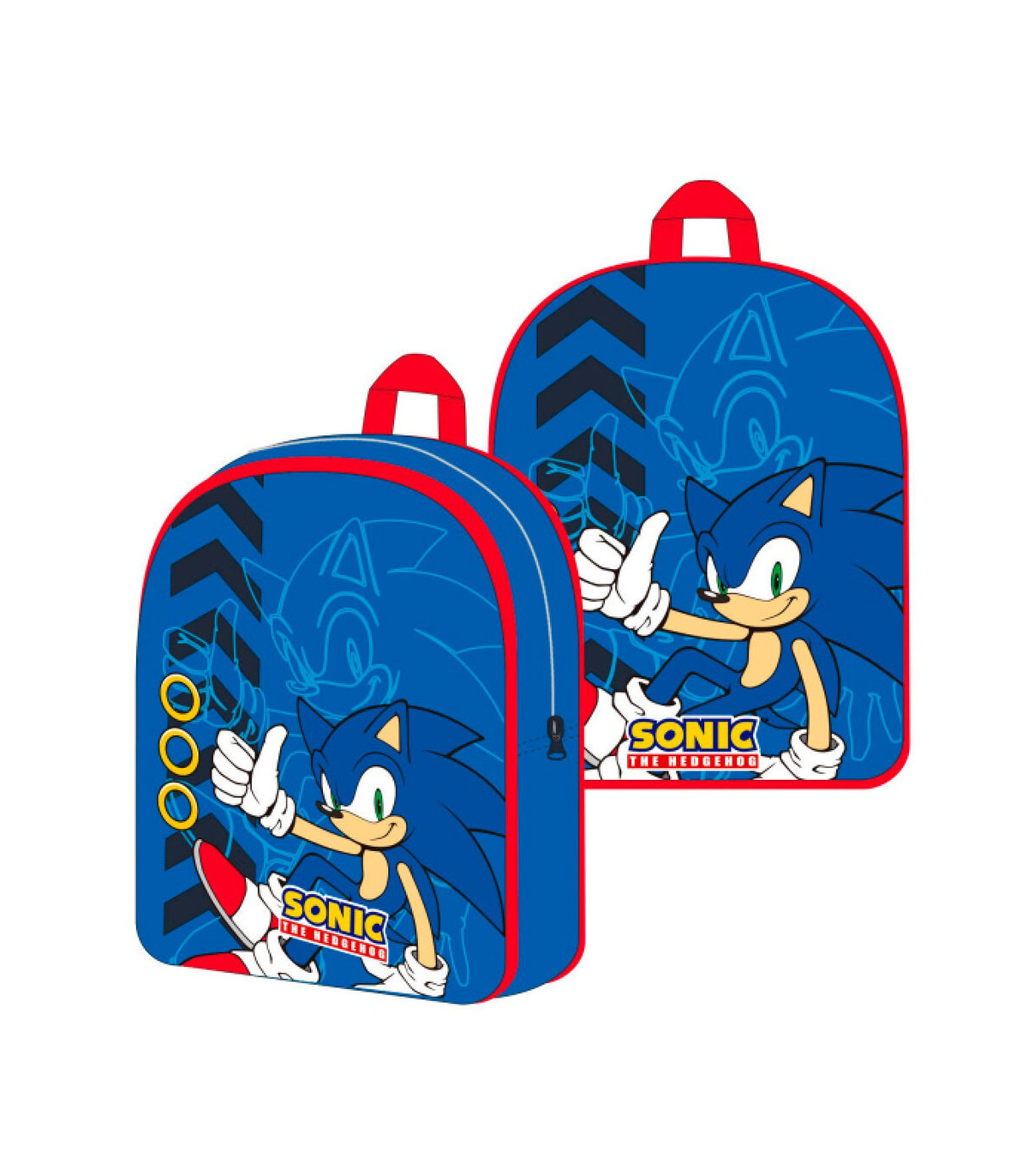 Súper Mochila Aventura Sonic 30cm: ¡Imagina, Corre y Explora con tu Pequeño Héroe! | Diseño Resistente y Espacioso para Misiones