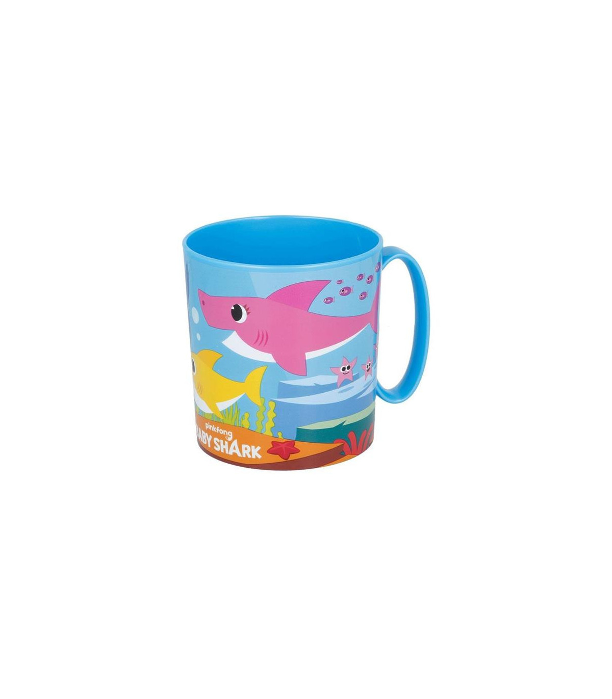 Taza Bajo el Mar Azul con Babyshark Feliz - Desayuno mágico para pequeños aventureros - Resistente, libre de BPA, inspira creati