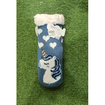 Unicornio Mágico Calcetines Invierno Azul 32-35: Abrigo Mágico y Fantasía para Niños - Albithinia.com