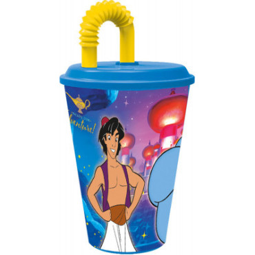 Vaso Mágico con Pajita - Aventura Aladín para Niños | Hidratación Divertida y Segura con Colores Vibrantes | Imaginación y Fanta