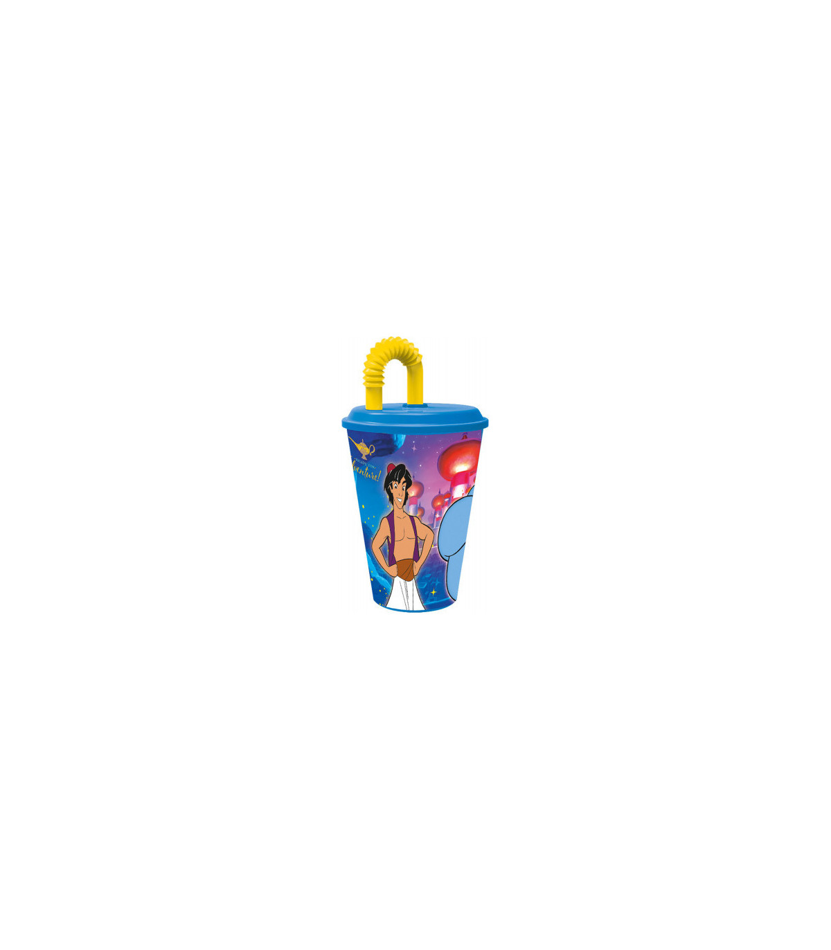 Vaso Mágico con Pajita - Aventura Aladín para Niños | Hidratación Divertida y Segura con Colores Vibrantes | Imaginación y Fanta