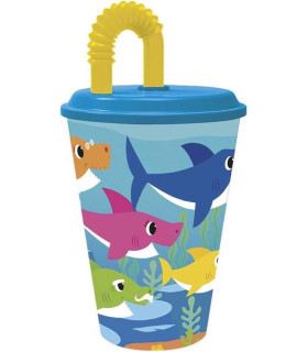 Vaso Sorbeteo Baby Shark - ¡Diversión Acuática con Cada Sorbo! Material Seguro & Diseño Ergonómico para Manos Pequeñas - Ideal p