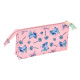 Estuche Stitch y Angel rosa – 3 compartimentos