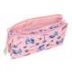 Estuche Stitch y Angel rosa – 3 compartimentos