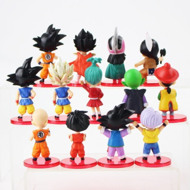 lote de 13  figuras Dragon Ball Z Figures Son Goku Gohan Goten Vegeta Trunks Bulma Pan Chichi Piccolo Krillin Anime
