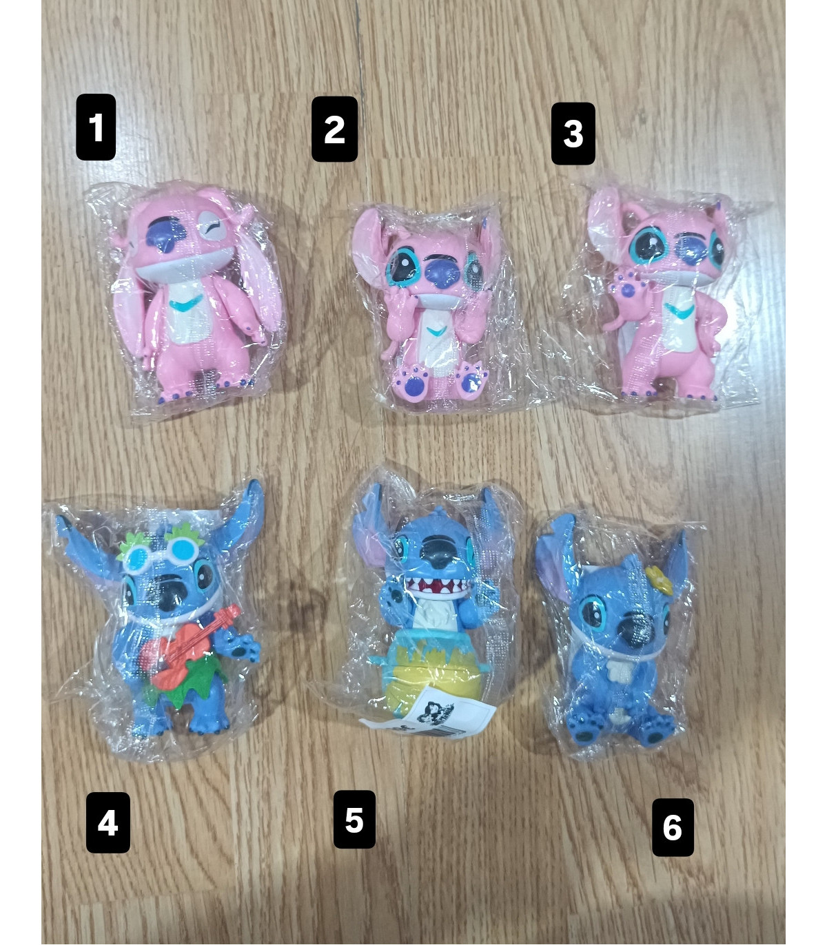 Figuras de Stitch y Ángel | Set de 6 Muñecos Coleccionables