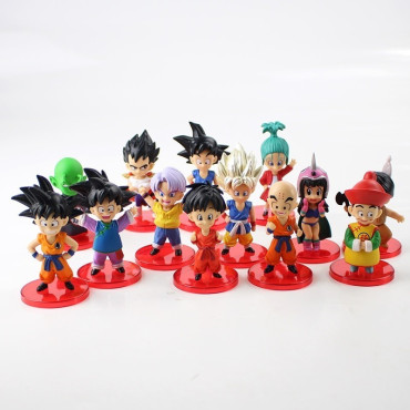 lote de 13  figuras Dragon Ball Z Figures Son Goku Gohan Goten Vegeta Trunks Bulma Pan Chichi Piccolo Krillin Anime
