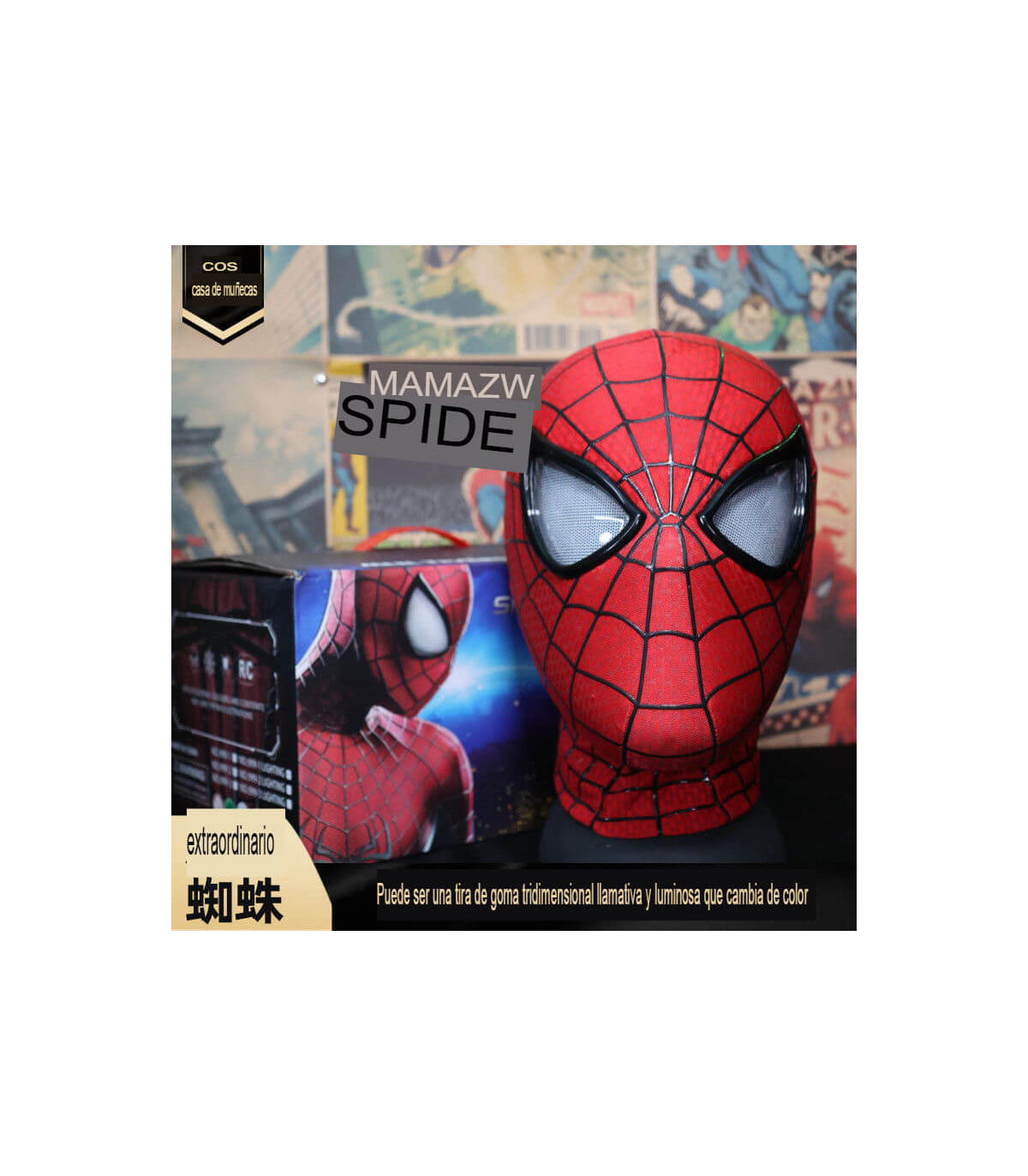 Máscara electrónica de Spider Man: El Héroe de Nueva York con luces y más