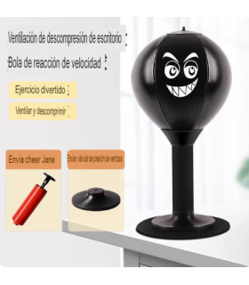 Bola de Boxeo de Escritorio: Saco Antiestrés con Ventosa y Diseño de Cara Sonriente