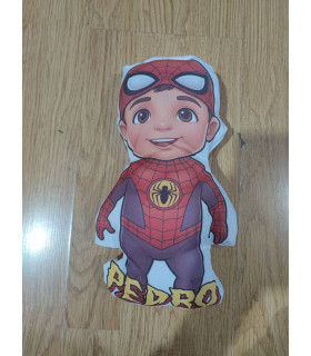 Cojín Personalizadocon nombre | Caricatura Infantil de Spiderman,personaliza como quieras!