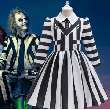 Vestido Beetlejuice para Niñas | Cosplay Original para Halloween |Albithinia