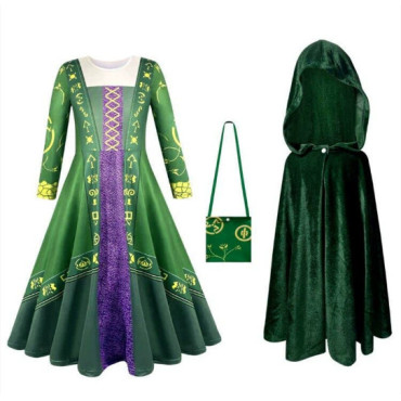 Vestido Bruja Verde para Niñas | Disfraz Brujas 2 |Albithinia