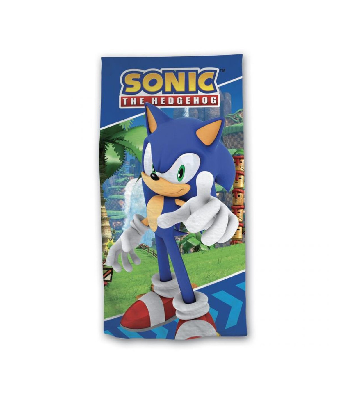 Toalla de Playa de Algodón Sonic para Niños y Adultos - Diseño Divertido