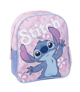 MOCHILA GUARDERIA 29X25CM CON REJILLA STITCH PINK FLOWERS