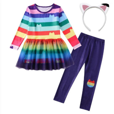 Disfraz Gabby's Dollhouse Niña | Set Franela, Falda y Diadema