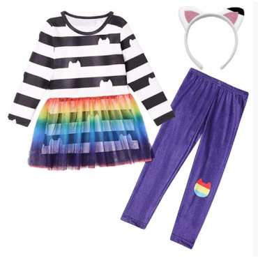 Disfraz Gabby's Dollhouse Niña | Set Franela, Falda y Diadema