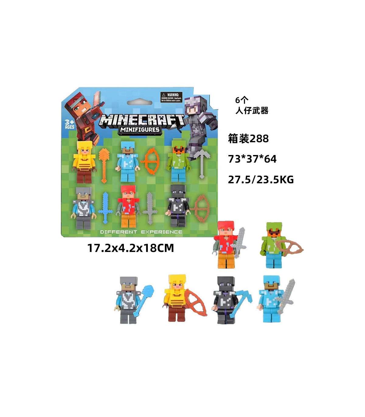 lote de 6 figuras de minecraft Compatible con las grandes marcas bloques