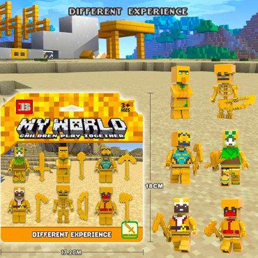 lote de 6 figuras de minecraft Compatible con las grandes marcas bloques