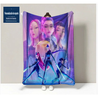 Toalla Oficial Huntrix Kpop Demon Hunters | Diseño Rumi Zoey Mira | Microfibra de Alta Absorción