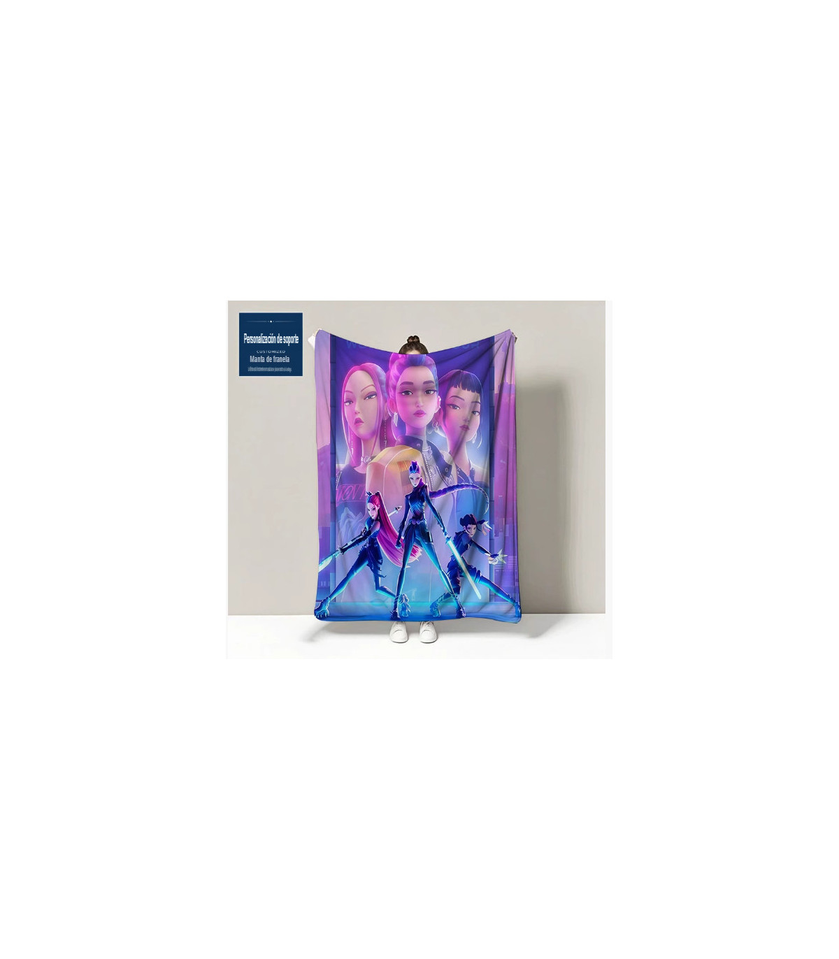 Toalla Oficial Huntrix Kpop Demon Hunters | Diseño Rumi Zoey Mira | Microfibra de Alta Absorción