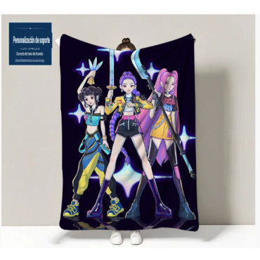 Toalla Oficial Huntrix Kpop Demon Hunters | Diseño Rumi Zoey Mira | Microfibra de Alta Absorción