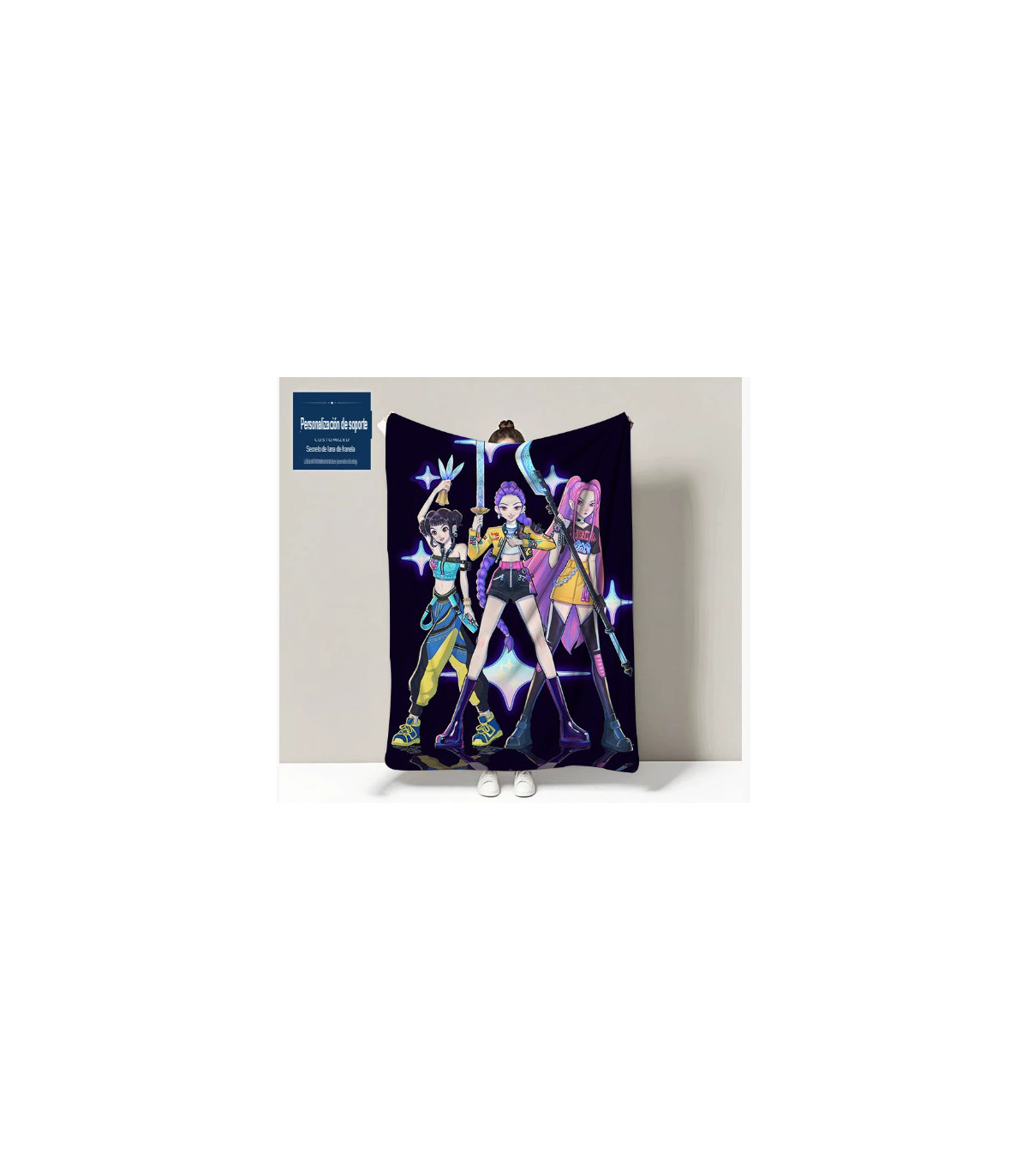 Toalla Oficial Huntrix Kpop Demon Hunters | Diseño Rumi Zoey Mira | Microfibra de Alta Absorción