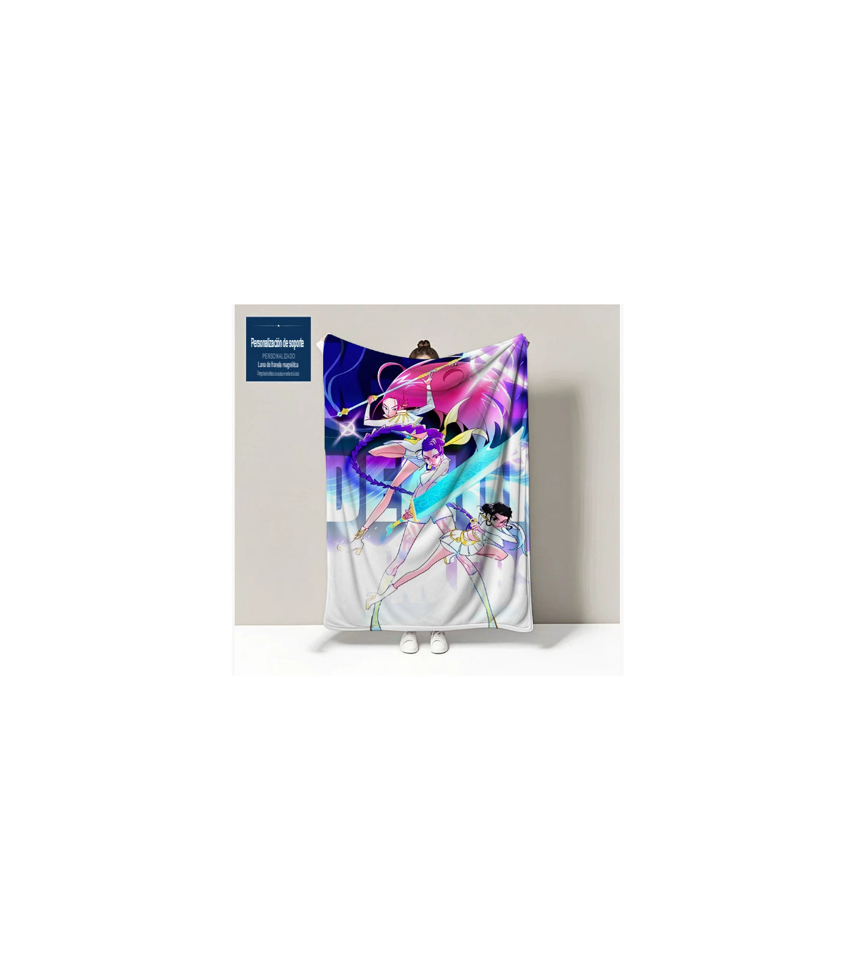 Toalla Oficial Huntrix Kpop Demon Hunters | Diseño Rumi Zoey Mira | Microfibra de Alta Absorción