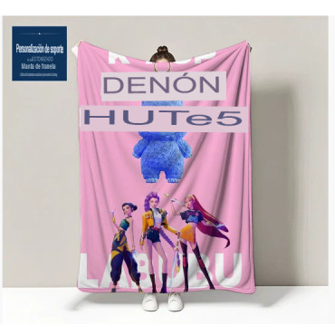 Toalla Oficial Huntrix Kpop Demon Hunters | Diseño Rumi Zoey Mira | Microfibra de Alta Absorción