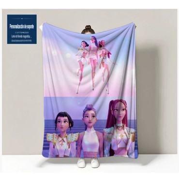 Toalla Oficial Huntrix Kpop Demon Hunters | Diseño Rumi Zoey Mira | Microfibra de Alta Absorción