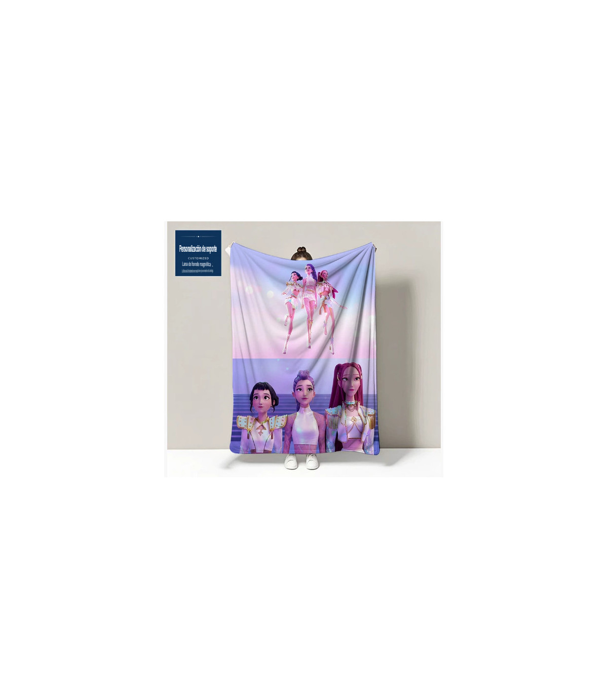 Toalla Oficial Huntrix Kpop Demon Hunters | Diseño Rumi Zoey Mira | Microfibra de Alta Absorción