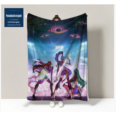 Toalla Oficial Huntrix Kpop Demon Hunters | Diseño Rumi Zoey Mira | Microfibra de Alta Absorción