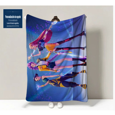 Toalla Oficial Huntrix Kpop Demon Hunters | Diseño Rumi Zoey Mira | Microfibra de Alta Absorción