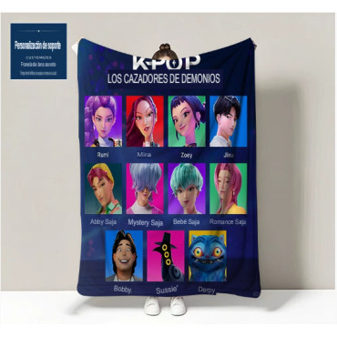 Toalla Oficial Huntrix Kpop Demon Hunters | Diseño Rumi Zoey Mira | Microfibra de Alta Absorción