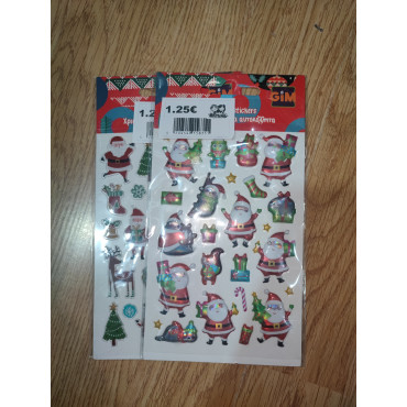 Pegatinas 3D Papá Noel y regalitos | Decoración de Navidad