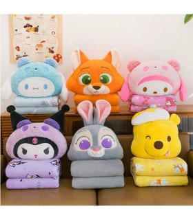 Set de Puff y Manta de Personajes | Kuromi, Winnie Pooh, Zootopia | Confort Premium