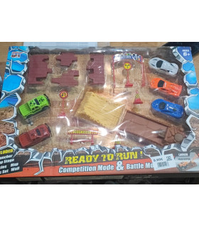 SET DE COCHES Y SEÑALES CON LANZADOR EN CAJA