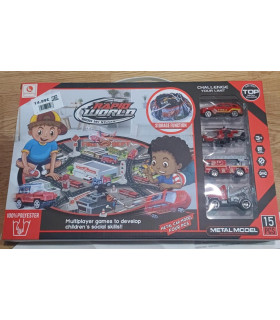 set parquing bomberos metal juguete niños