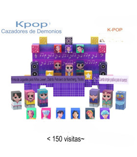 Set 150 Cubos Magnéticos Huntrix | K-pop Demon Hunters | Construcción y Anti-estrés