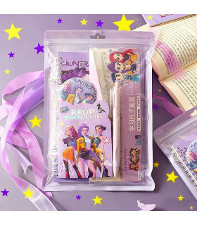 Set de papelería del grupo femenino Demon Hunter de KPOP: útiles escolares prácticos, premios para estudiantes, pequeños obsequi