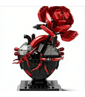 Corazón de Bloques con Flor | Regalo Romántico de Construcción