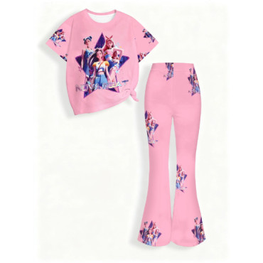 Set de Camiseta y pantalón Huntrix 🌟 Moda Primavera, Verano y Otoño