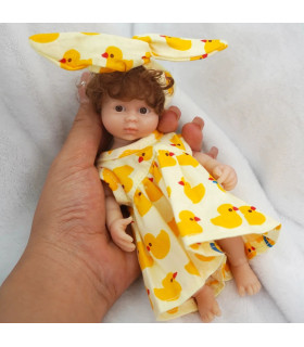 Mini muñeca bebé reborn silicona 15 cm realista ojos abiertos barata 49,99€