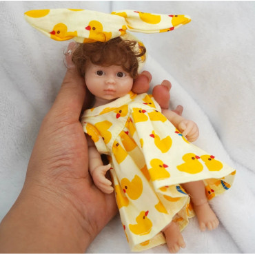 Mini muñeca bebé reborn silicona 15 cm realista ojos abiertos barata 49,99€