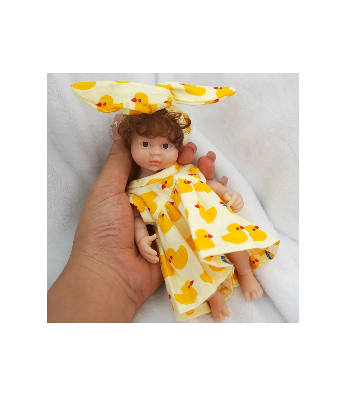 Mini muñeca bebé reborn silicona 15 cm realista ojos abiertos barata 49,99€