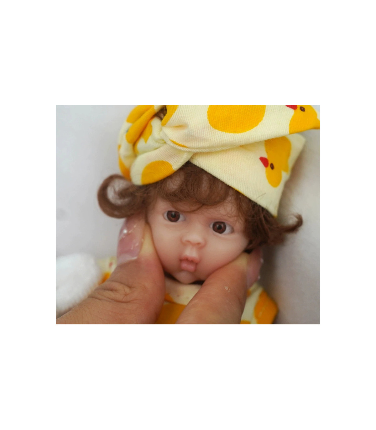 Mini muñeca bebé reborn silicona 15 cm realista ojos abiertos barata 49,99€