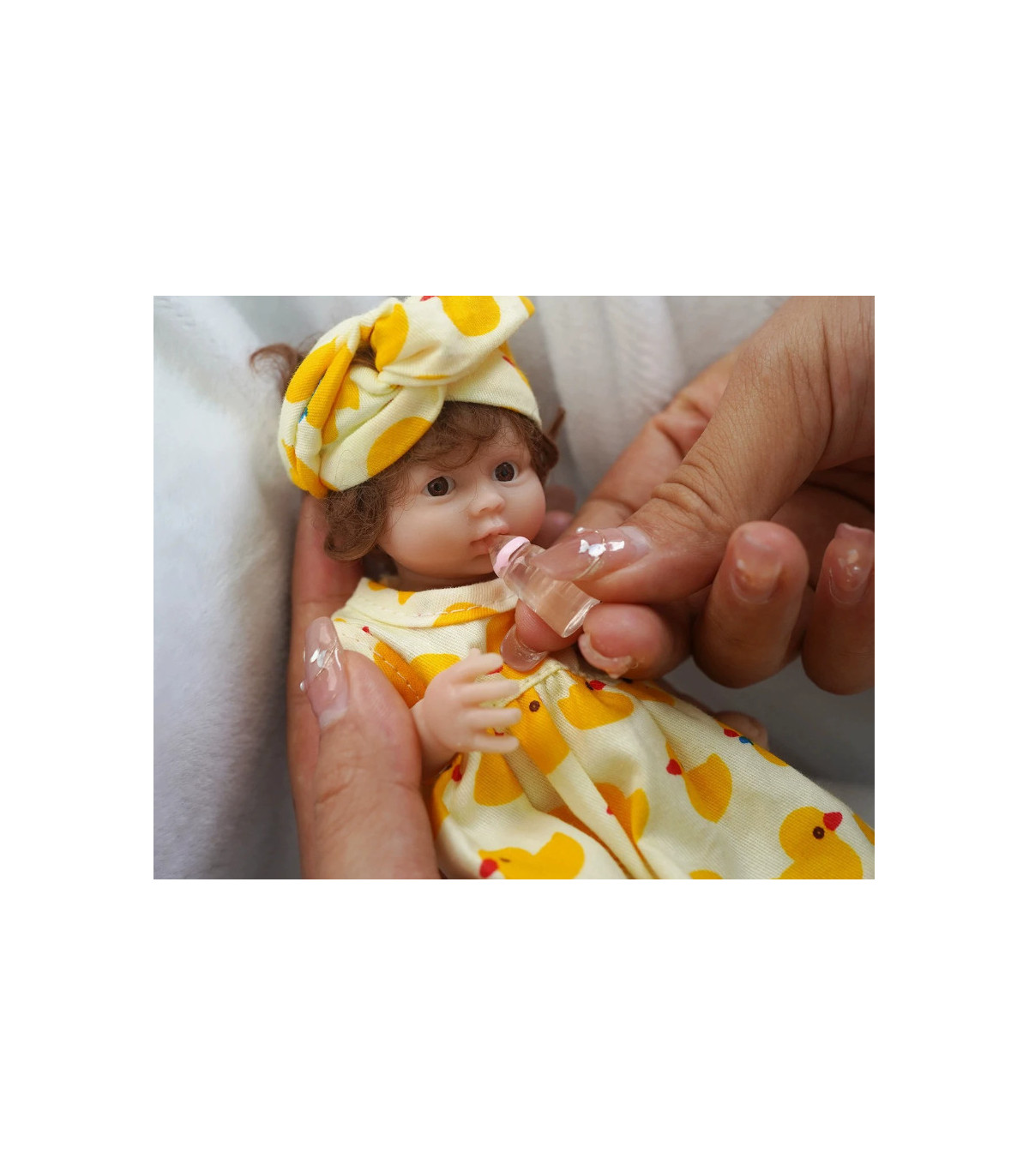 Mini muñeca bebé reborn silicona 15 cm realista ojos abiertos barata 49,99€