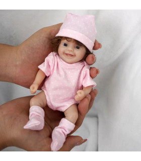 Muñecos gemelos bebé reborn silicona 15 cm con ropa regalo barato 49,99€