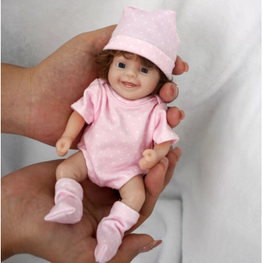 Muñecos gemelos bebé reborn silicona 15 cm con ropa regalo barato 49,99€