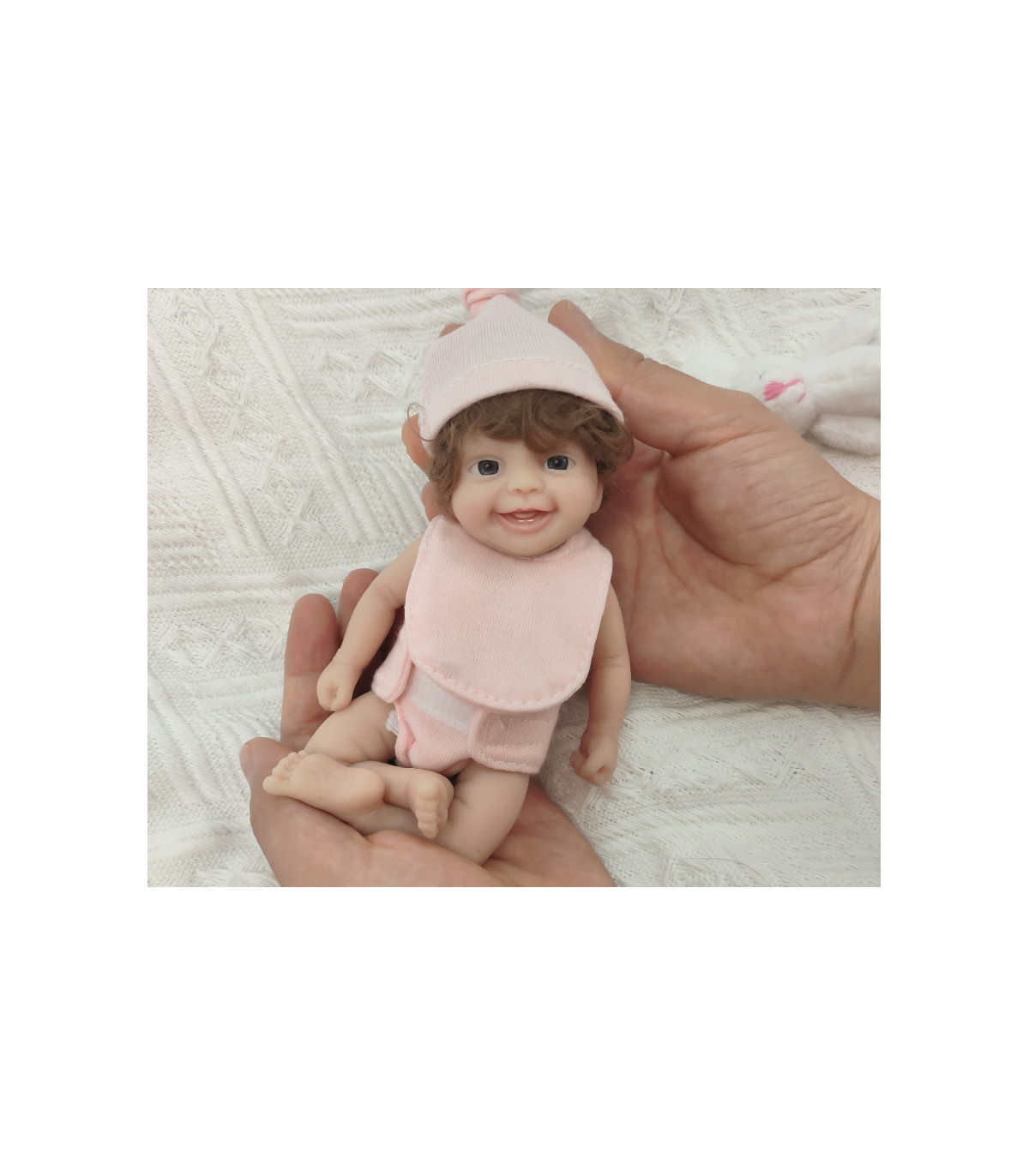Muñecos gemelos bebé reborn silicona 15 cm con ropa regalo barato 49,99€