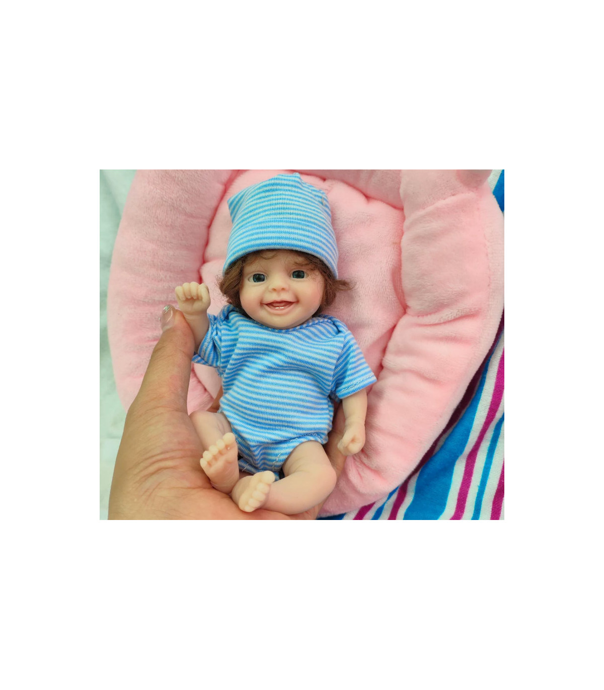 Muñecos gemelos bebé reborn silicona 15 cm con ropa regalo barato 49,99€